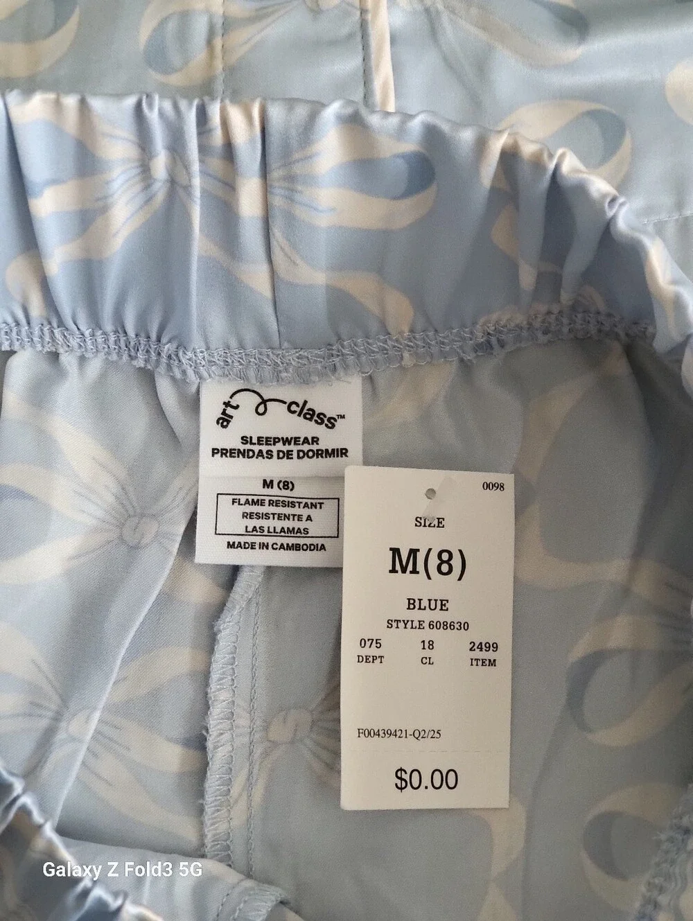 ♥️NWOT♥️ Art Class Light Blue Girls' Short-Sleeve Silky Pajama Set - Picture 5 of 8